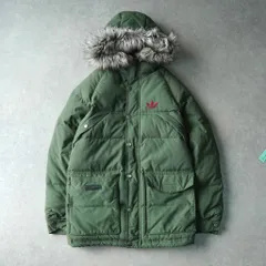 【NEW YEAR SALE 30%オフ 1/4(Sun)までの限定セール】アディダス ロゴ ファー ダウンジャケット カーキ