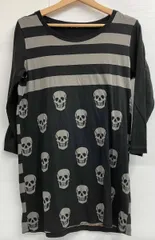 HYSTERIC GLAMOUR ヒステリックグラマー 0194CL13 ブラック 長袖Tシャツ ドクロ ボーダー