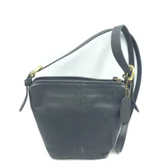 【中古】OLD COACH 4130 レザーショルダーバッグ ネイビー　オールドコーチ[17]