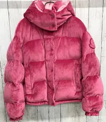 MONCLER Daosショートダウンジャケット モンクレール ピンク ベロア SIZE：00 フーデットダウンジャケット
