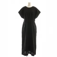 ザラ ZARA 25SS プリーツ入りミディワンピース マキシ ロング フレンチスリーブ L 黒 ブラック /AT ■OS