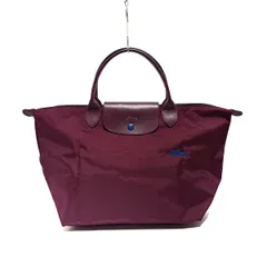LONGCHAMP(ロンシャン) ハンドバッグ ル・プリアージュクラブ ボルドー×ブルー 折りたたみ レザー