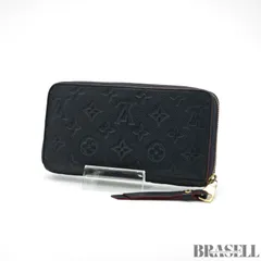 LOUIS VUITTON モノグラム　アンプラント　ジッピーウォレット　マリーヌル レザー  レザー ージュ M62121 ネイビー系 コインケース 長財布