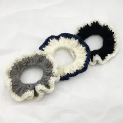 シュシュ　ハンドメイド　かぎ針編み