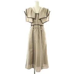 スナイデル SNIDEL 23SS ラッフルカラーワンピース マキシ ロング ノースリーブ 0 グレー /AT ■OS