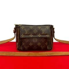 極 美品 LOUIS VUITTON ルイヴィトン ヴィンテージ ヴィヴァシテ PM モノグラム レザー ミニ ショルダーバッグ ポシェット ブラウン 28520