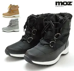 モズ moz MZ-9800 スノーブーツ ウィンターブーツ ショートブーツ レディースブーツ ショート丈 防寒 防滑 防水 履きやすい 歩きやすい 疲れにくい もこもこ ファー あったかい 裏起毛 アウトドア キャンプ 靴 ブラック グレー ベージュ 黒