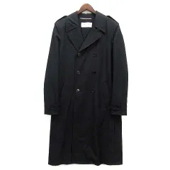 サンローラン パリ SAINT LAURENT PARIS エディ期 ウール ロング トレンチコート ブラック 黒 42 326008のサムネイル