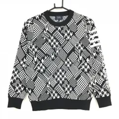 【超美品】パーリーゲイツ セーター 黒×白 千鳥格子 ニット 袖ライン レディース 0(S) ゴルフウェア 2023年モデル PEARLY GATES