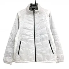 オークリー 2WAY中綿ジャケット 白 ロゴダークグレー 袖着脱可 メンズ L ゴルフウェア Oakley