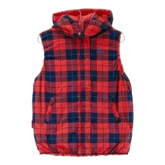 サイズ：L LE COQ GOLF ルコックゴルフ  2WAY リバーシブル ダウンベスト チェック柄 レッド系 [240101503163] ゴルフウェア レディース ストスト