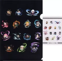 【中古】クリアファイル A.集合(ブラック/ホワイト) クリアファイル＆ポストカードセット 「鬼滅の刃 ドットシリーズ アニプレックス オンラインくじ」 C賞