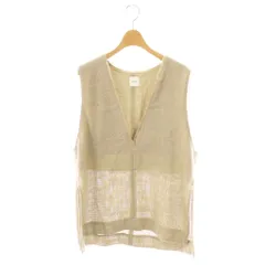 スピック&スパン Spick&Span 24SS リネンツイードベスト Vネック ベージュ /DO ■OS