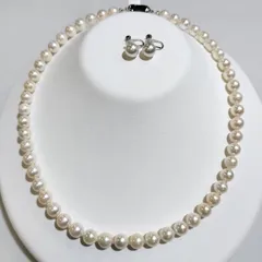 sv/K18WGあこや真珠セット7.5-8mm