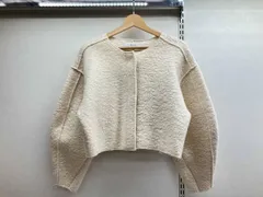 eLLa エラ ノーカラー ツイードジャケット ショート丈 ホワイト