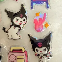 即納3枚セット サンリオボンボンドロップシール  ぶくぶくシール 3D立体シール デコシール シール帳　小学生シール交換