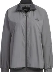 アディダス adidas ワーディング ルーズフィット ウーブンジャケット レディース ジャケット アウター スポーツウェア ウェア フルジップ 防風性 撥水性 ポケット付き 軽量  IEH68 IK9897 グレーフォー/カーボ