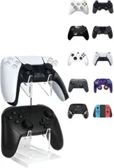 I'm so happy コントローラー スタンド 2段 2台 ゲームコントローラー 充電 ps4 ps5 switch PC (Clear,  ホワイト)