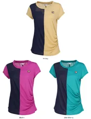 フィラ FILA テニス ゲームシャツ レディース ウィメンズ テニス ゲームウェア 部活 テニスウェア メッシュ 通気性   VL2876 28A ボルドー