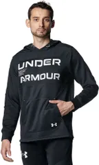 アンダーアーマー UNDER ARMOUR UAアーマーニット ハイブリッド プルオーバー フーディー  1381340 001 BLACK