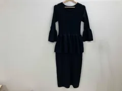 grace class グレースクラス ニットロングワンピース 長袖ロングワンピース ニットデザインロングワンピース 黒 36 秋