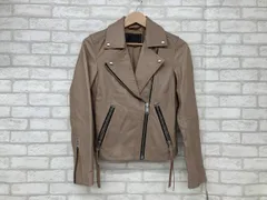 ALLSAINTS MILLER ZIP UP LEATHER JACKET AS178372R オールセインズ ミラー レザージャケット レディース ピンクベージュUK4