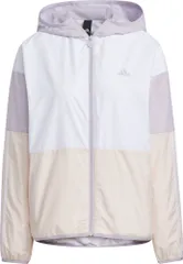 アディダス adidas チーム ルーズフィット ウインドブレーカージャケット レディース アウター スポーツウェア 防風性 撥水性 フルジップ ランニング ウォーキング トレーニング  IEH73 IK9868 ワンDォーツ/WHT/S