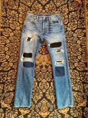 リーバイス 501 ダメージ リペア パッチワーク デニム