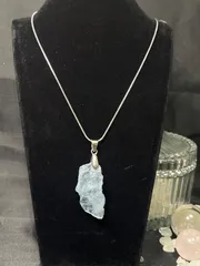天然石　アクアマリン　原石　ネックレス　長さ約44㌢★53-3★