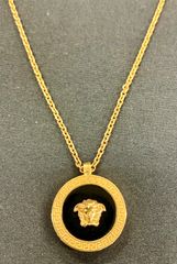 VERSACE ヴェルサーチ メドゥーサ ネックレス ブラック×ゴールド