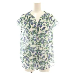 アナイ ANAYI 花柄 フレンチスリーブブラウス シフォン 38 ホワイト マルチカラー /DF ■OS