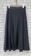 avec deuxclefs アヴェクデュクレ レディース ブラックLサイズ プリーツスカート ひざ丈 ウール ナイロン