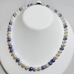 美品☆オーダー品☆SILVER925☆8.5mmラリマー×淡水パール☆2WAY - メルカリ