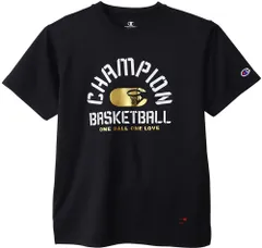 チャンピオン Champion バスケット ミニ ショートスリーブTシャツ キッズ E-MOTION 半袖 Tシャツ トップス 吸汗速乾 ミニバスケ 部活 練習 トレーニング プラクティス 子供 ジュニア  CKXB315 090 ブラック