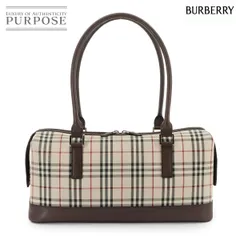 新品同様 バーバリー BURBERRY ノバチェック ハンド バッグ キャンバス レザー ベージュ ブラウン Hand Bag 90301064