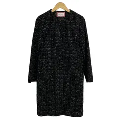 ALMA EN ROSE(アルマアンローズ) コート サイズ40 M レディース - 黒×白×シルバー 長袖/ツイード/秋/冬