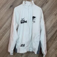 M1-02232【Mens】NIKE (ナイキ）ナイロンジャケット（S）/白・グレー 全体的に汚れ・赤ジミ有 N-13