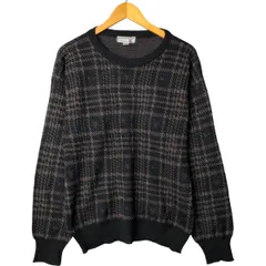 古着 Tricots St. Raphael チェック柄 ウールニットセーター メンズXL相当/eaa601546