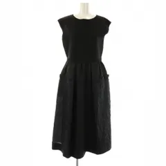 チェスティ Chesty ジャガードミックスニットワンピース ロング ノースリーブ 1 ブラック /HK ■OS