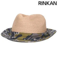 ルシアンペラフィネ カモフラ切替ストローハット メンズ M