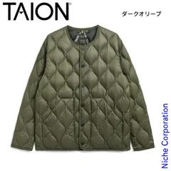 【新品】 タイオン ミリタリー クルーネック ダウンジャケット ソフトシェル TAION-104ALSBML-1 アウトドア ウェア アウター ユニセックス ダウン トップス