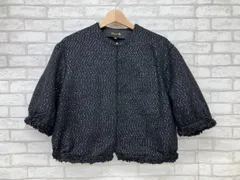 Drawer 6521-299-1315 ドゥロワー ノーカラージャケット ブラック ラメ レディース サイズ38 ユナイテッドアローズ