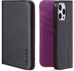 VISOUL iPhone14 ProMax ケース 手帳型 本革 アイフォン14 ProMax ケース 手帳型 本革 レザー スマホケース iPhone 14 ProMax 手帳ケース 柔軟なTPU素材 カード収納 携帯ケース 全面保護 マグネット 横置きス