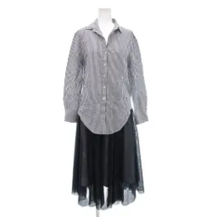 フレイアイディー FRAY I.D シャツコンビチュールワンピース ひざ丈 長袖 ストライプ O 紺 ネイビー FWFO162412 /JS ■FF