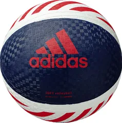 アディダス adidas バレーボール  ソフトバレーボール ネイビー 赤 紺 レッド バレー ドッジボール ソフトドッジ 学校体育用品 体育館 中学 小学生 高校 軽量 レクリエーション  AVSNVR ネイビー×レッドのサムネイル