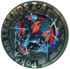 [Used] Badge/Pin: Mega Charizard X Gold Badge, 24K Gold Plated, Bonus Item from Aeon for purchasing the "Pokemon LEGENDS ZA" Switch game.