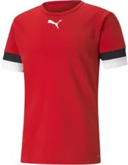 プーマ PUMA サッカー TEAMRISE ゲームシャツ メンズ 半袖 Tシャツ 吸水 速乾 快適 ハーフスリーブ トップス ウェア ロゴ トレーニング 練習 クラブ 部活動 クラブ  705141 01 PUMARED-PUMABLACK