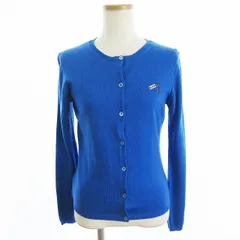 ポールスミス ブラック Paul Smith BLACK カーディガン ニット 長袖 前開き クルーネック ワンポイント 鍵 刺繍 ウール 青 ブルー M ■GY14