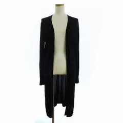 セオリー Theory 美品 23SS ロングカーディガンニット 長袖 ボタンレス 3103714 無地 黒 ブラック S