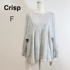 Crisp フラワーブルームギャザーチュニック 花柄刺繍 レース チュニック ドルマンスリーブ 体型カバー 長袖 レディース グレー Fのサムネイル